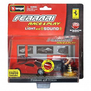 Игровой набор Bburago Ferrari Light and Sound "Ferrari 458 Italia" (18-31110) Red
