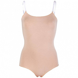 Купальник-невидимка гимнастический Amely на бретелях AA-7763 beige