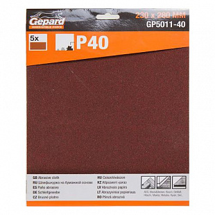 Шлифлист Gepard 23x28 см Р240 (5 штук) GP5011-240