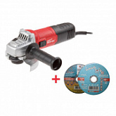 Одноручная углошлифмашина Wortex AG 1210 E + 2 круга по металлу Lugaabrasiv AG1210E0003A3