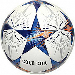 Мяч футбольный Pu со звездами blue/orange