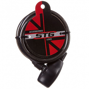 Замок трос спиральный STG с ключом 10х180 см Х66506
