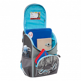 Рюкзак школьный с мешком GRIZZLY RAm-185-5 /2 grey