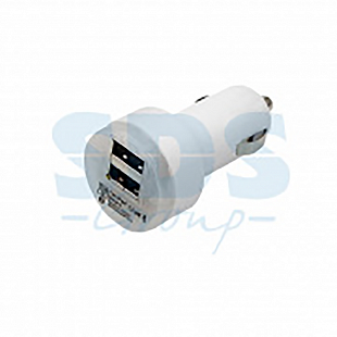 Автозарядка Rexant 2хUSB с индикацией 1000+2100 mA white 18-1189