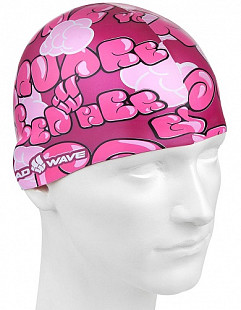 Шапочка для бассейна (плавания) детская Mad Wave Disco purple