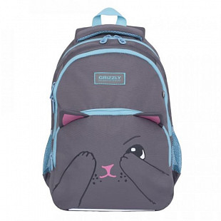 Школьный рюкзак для девочек GRIZZLY RG-966-2 grey