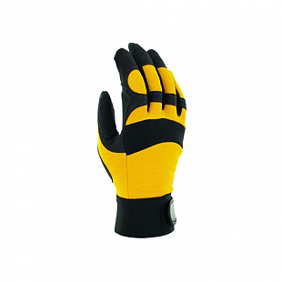 Перчатки виброзащитные JetaSafety из синтетической кожи black/yellow
