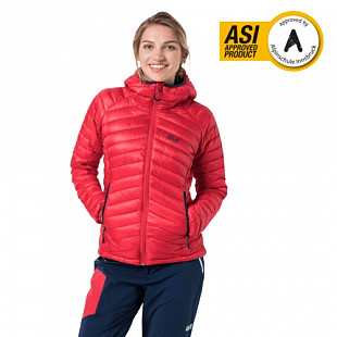 Ветрозащитная утепленная куртка женская Jack Wolfskin Mountain Down Jkt W tulip red