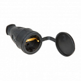 Розетка Юпитер 1-ая с заземлением брызгозащитная black РА16-005 JP7601-01