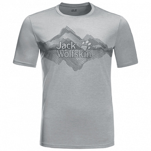 Футболка мужская Jack Wolfskin Crosstrail Graphic T M silver grey