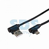 USB кабель Rexant microUSB, 1 м шнур black (угловые разьемы) 18-7026-9