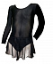 Купальник для хореографии Combosport с юбкой-сеткой длинный рукав GO-030 black