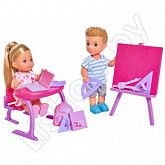 Набор кукол Evi и Timmy School Fun 12 см. (105733210) pink