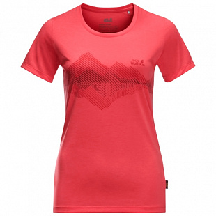 Футболка женская Jack Wolfskin Crosstrail Graphic T W tulip red