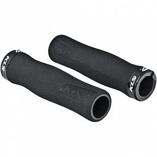 Грипсы анатомические Kellys Foam lockon с заглушками black ZKE98057
