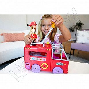 Игровой набор Barbie Челси и пожарная машина (HCK73)