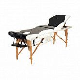 Массажный стол Body Fit складной 3-с деревянный black/white