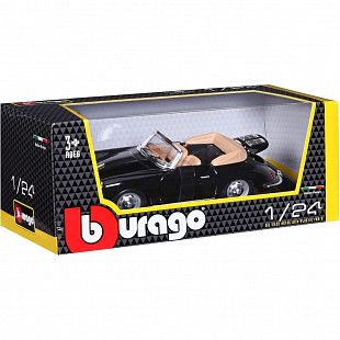 Машинка Bburago 1:24 Porsche 356B Cabriolet (1961) (18-22078) Black НОВОЕ ПОСТУПЛЕНИЕ