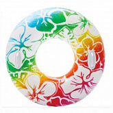 Надувной круг с ручками Intex Transparent Tubes 58263NP 97 см flowers colors