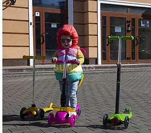 Самокат Sundays 3-в-1 со светящимися колесами для детей  KB05-4 yellow