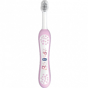 Зубная щетка с эргономичной ручкой Chicco 6+ мес 00006958100000 pink