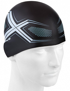 Шапочка для бассейна (плавания) взрослая Mad Wave Silicone Printed Spyder black/white