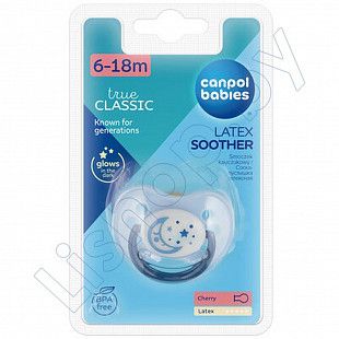 Пустышка Canpol babies Night Dreams Латексная Круглая 6-18 мес. (22/643) blue