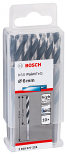 Сверло по металлу Bosch PointTeQ д 6,0 мм ц/х ГОСТ 10902-77