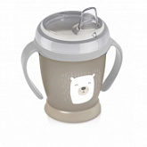 Поильник-непроливайка Lovi Buddy Bear 210мл 9м+ 35/349 Beige/Gray