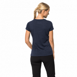 Футболка женская Jack Wolfskin Logo T W midnight blue