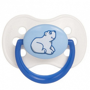 Пустышка Canpol babies Силиконовая Круглая Животные Медвежонок 0-6 мес 22/595 White/Blue