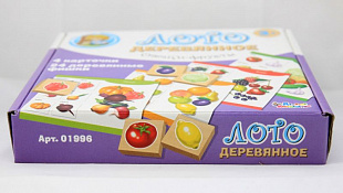 Лото Десятое Королевство деревянное «Овощи и фрукты» 001996