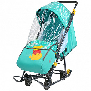 Санки-коляска Nika Disney baby 1 Винни DB1 emerald