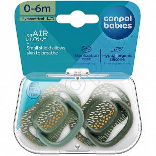 Пустышка Canpol babies Mountains Силиконовая Симметричная 0-6 мес., 2 шт. (34/930_gre)