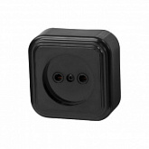 Розетка 1-ая Юпитер Стандарт RA16-131-Ч black JP7412-04