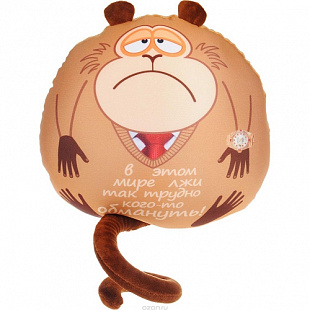 Мягкая игрушка СмолТойс подушка Обезьянка Жужу с часами 2932/БЖ-8/28