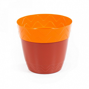 Горшок цветочный Полесье Милана с поддонником-стаканом 2л 74928 Orange/Brown