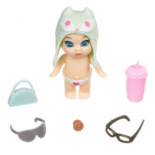 Кукла с аксессуарами Bondibon OLY Шапочке-ушанке с животным В банане ВВ3841