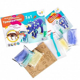  Набор для лепки из легкого пластилина Genio Kids-Art Трицератопс TA1704