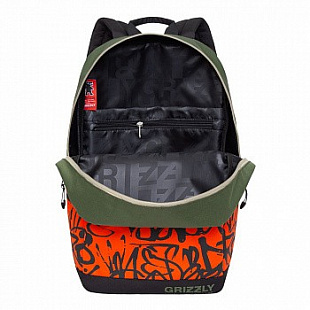 Городской рюкзак GRIZZLY RQ-010-2 /2 khaki/orange/black