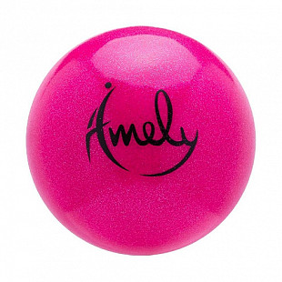 Мяч для художественной гимнастики с насыщенными блестками Amely AGB-203 19 см pink
