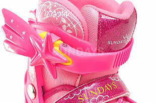 Роликовые коньки Sundays set pink PW-153B-5D