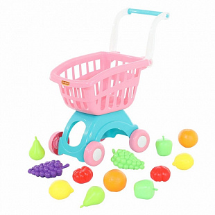 Игрушка Полесье Тележка Мини с набором продуктов 12 шт №15 71392