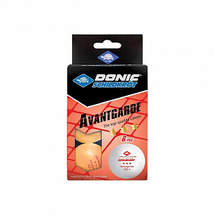 Мяч для настольного тенниса Donic Schildkrot Avantgarde 3* 6 шт в коробке orange