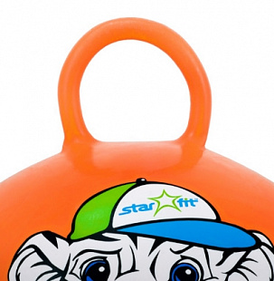 Мяч-попрыгун, для фитнеса (фитбол) Starfit Тигренок с ручкой GB-402 55 см orange