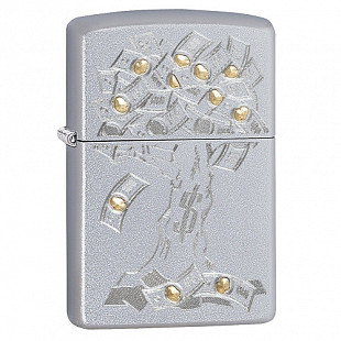 Зажигалка Zippo Money Tree Design Satin 29999 chrome