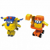 Мини-трансформеры 2 в 1 Super Wings Команда Строителей Донни и Скуп EU730002C