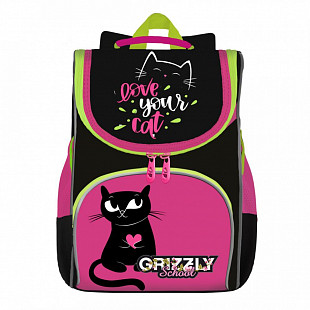 Рюкзак школьный с мешком GRIZZLY RAm-184-8 /1 black/pink