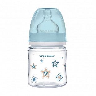 Антиколиковая бутылочка для кормления Canpol babies Easystart NEWBORN BABY с широким горлышком 120 мл., 0+ мес. (35/216_blu) blue