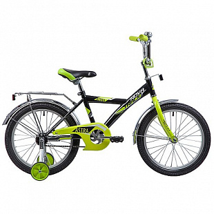 Велосипед Novatrack Astra 18" (2019) Black/Green 183ASTRA.BK9